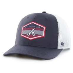 Men's Atlanta Braves '47 Navy/White Spring Training Burgess Trucker Snapback Hat