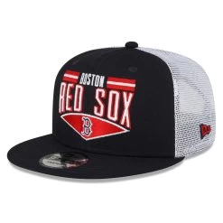 Men's Boston Red Sox New Era Navy/White Base Trucker 9FIFTY Snapback Hat