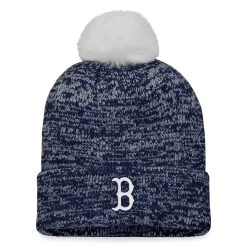 Women's Boston Red Sox Fanatics Branded Navy/White Iconic Cuffed Knit Hat With Pom
