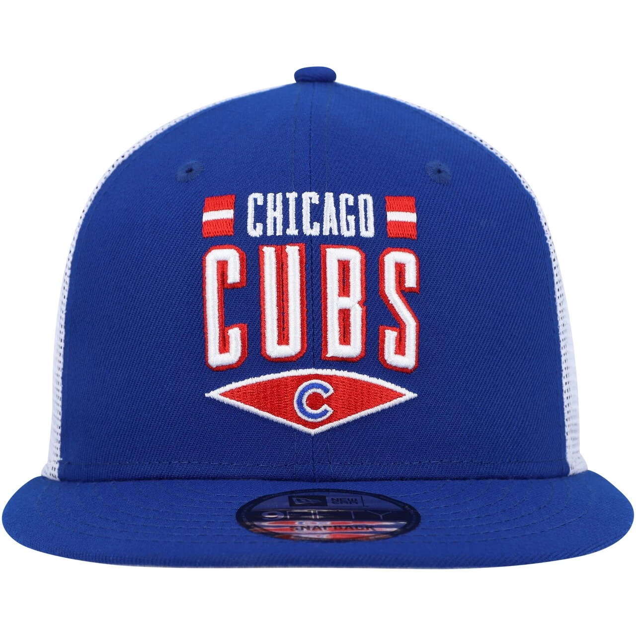Men's Chicago Cubs New Era Royal/White Base Trucker 9FIFTY Snapback Hat - Image 2