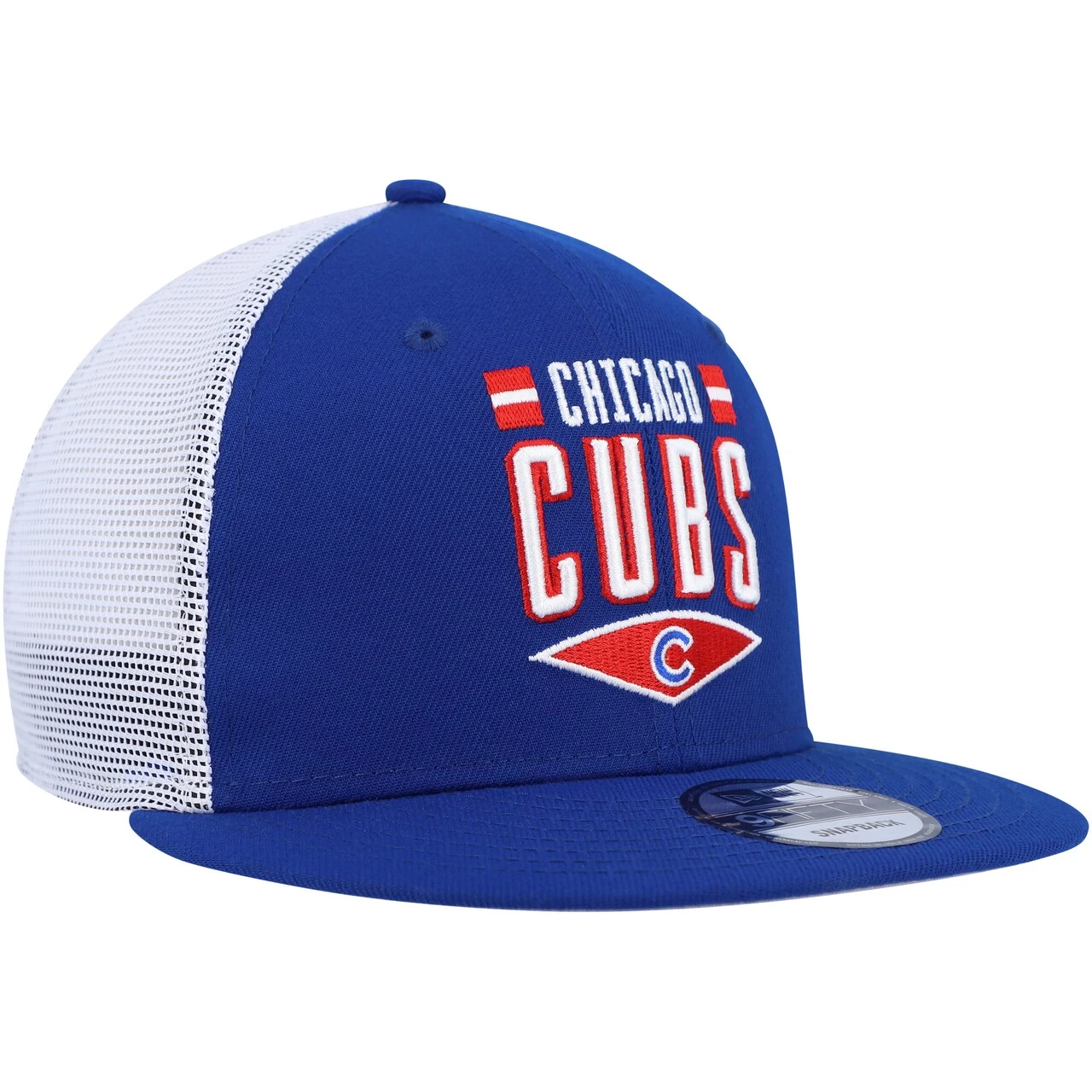 Men's Chicago Cubs New Era Royal/White Base Trucker 9FIFTY Snapback Hat - Image 3