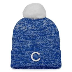 Women's Chicago Cubs Fanatics Branded Royal/White Iconic Cuffed Knit Hat With Pom