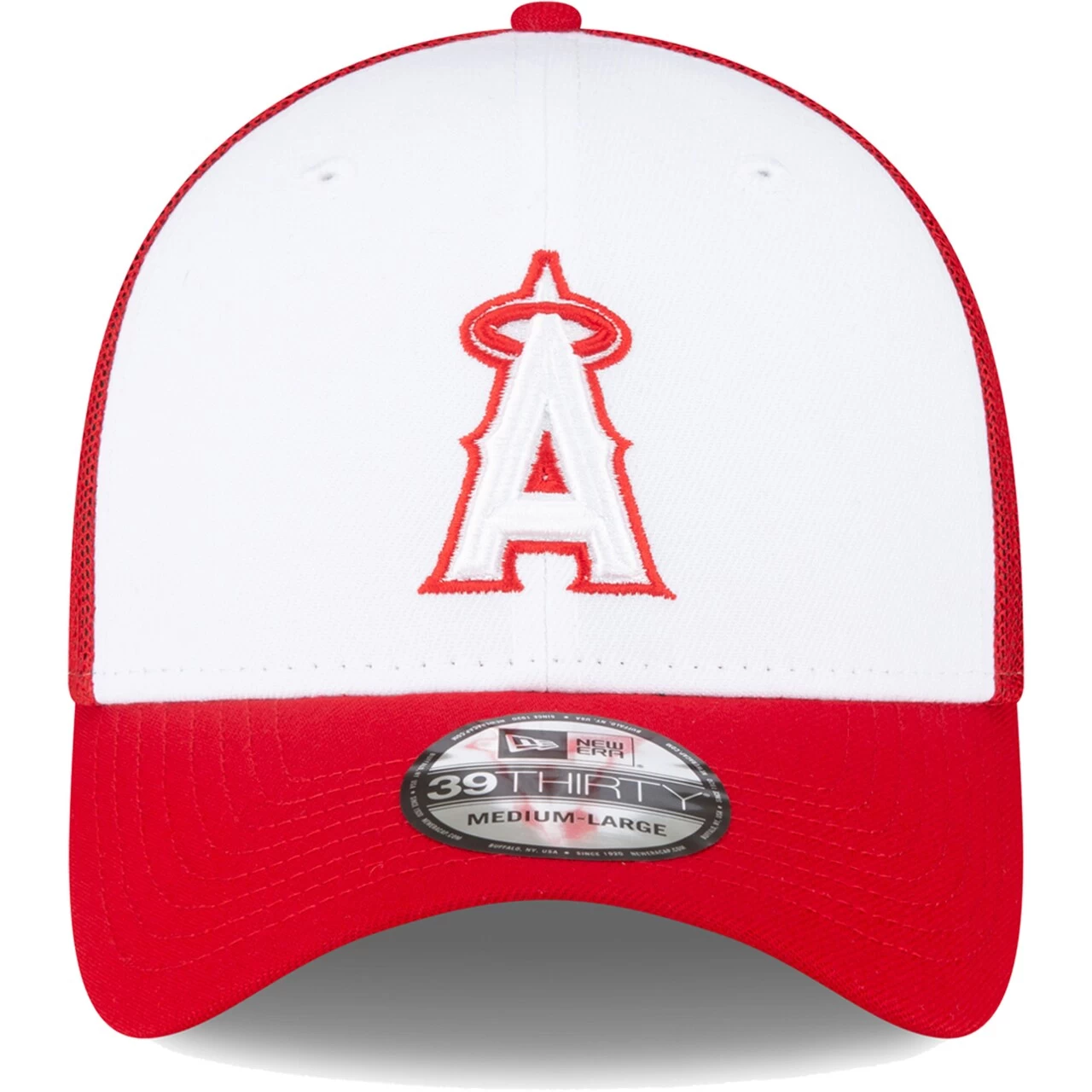 Men's Los Angeles Angels New Era Red/White 2023 On-Field Batting Practice 39THIRTY Flex Hat - Image 2