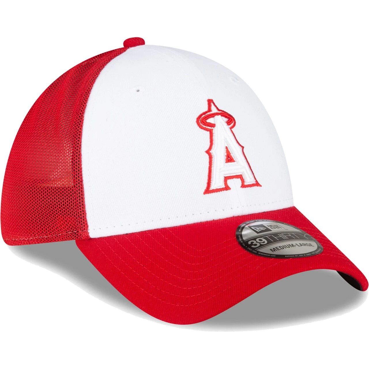 Men's Los Angeles Angels New Era Red/White 2023 On-Field Batting Practice 39THIRTY Flex Hat - Image 3