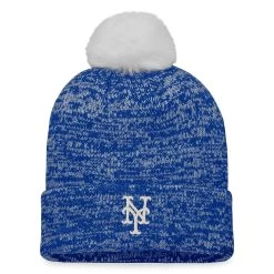 Women's New York Mets Fanatics Branded Royal/White Iconic Cuffed Knit Hat With Pom