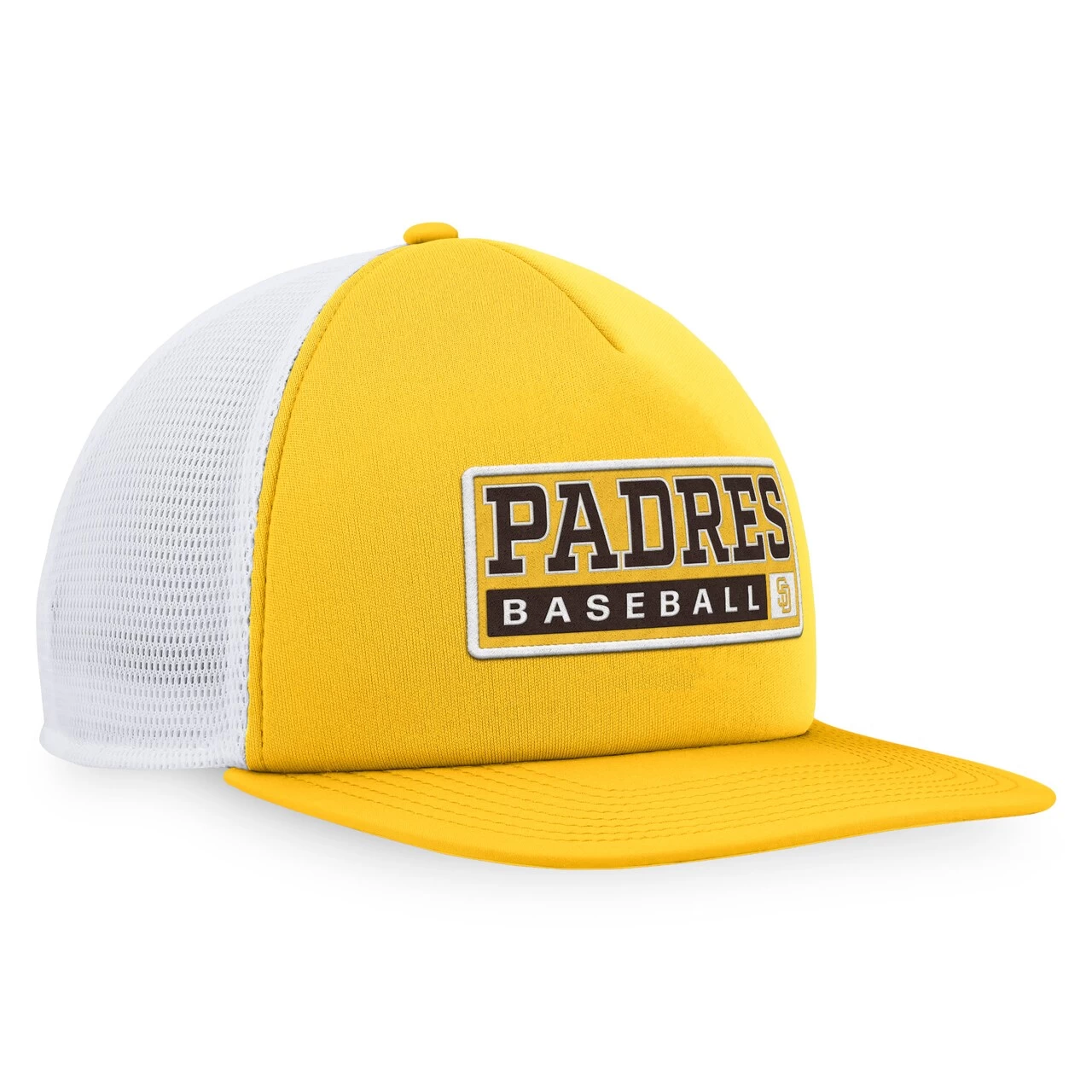 Men's San Diego Padres Majestic Gold/White Foam Trucker Snapback Hat - Image 3