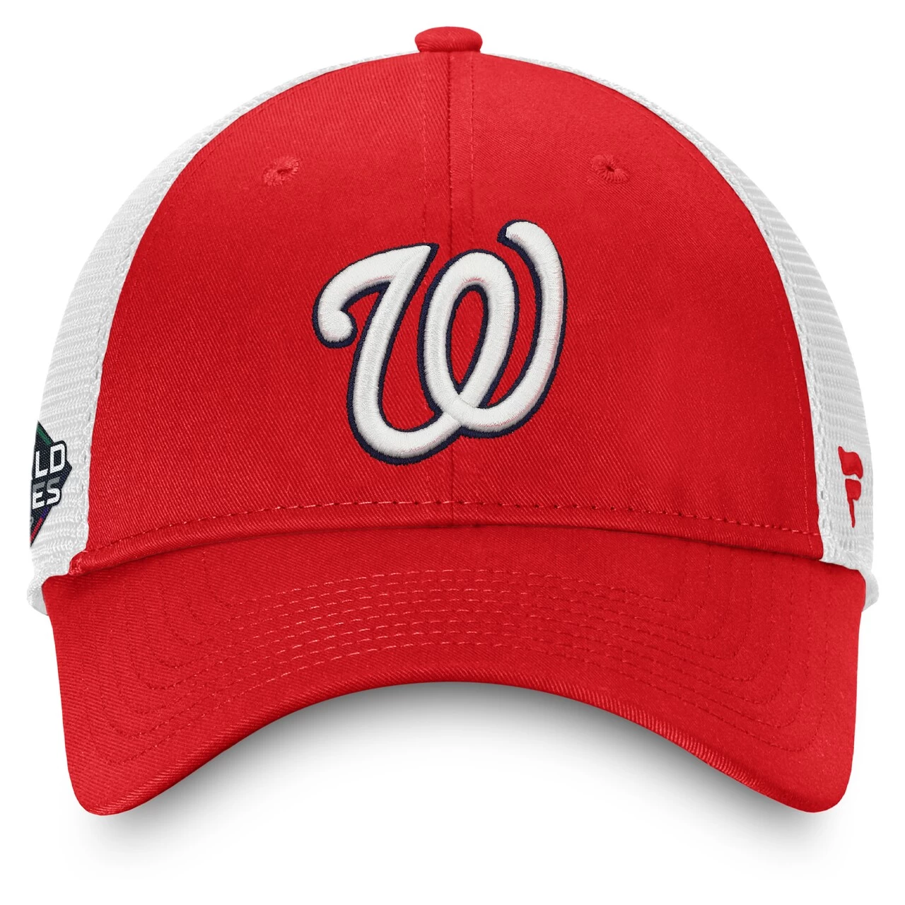 Men's Washington Nationals Fanatics Branded Red/White 2019 World Series Patch Team Trucker Snapback Hat - Image 2