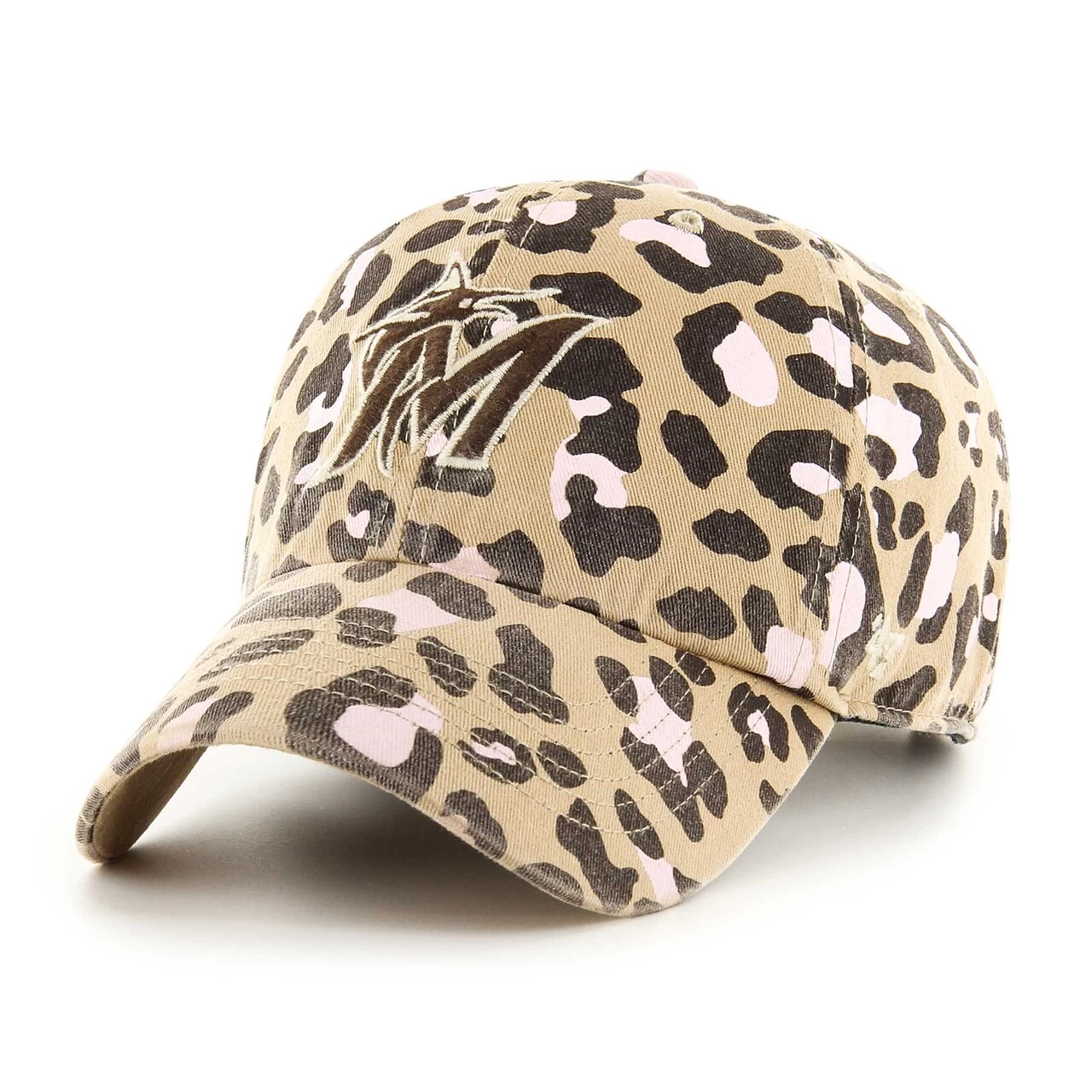 Women's Miami Marlins '47 Khaki Bagheera Clean Up Adjustable Hat