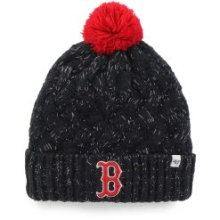 Women's Boston Red Sox '47 Navy Knit Cuffed Hat With Pom