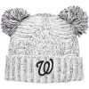 Women's Washington Nationals New Era Gray Dual Pom Knit Hat