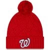 Women's Washington Nationals New Era Red Brisk Cuffed Knit Hat With Pom
