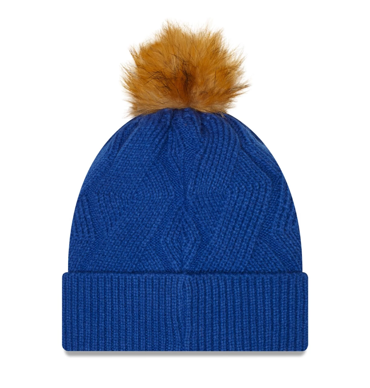 Women's New York Mets New Era Royal Snowy Cuffed Knit Hat With Pom - Image 2