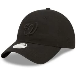 Women's Washington Nationals New Era Black On Black Core Classic II 9TWENTY Adjustable Hat