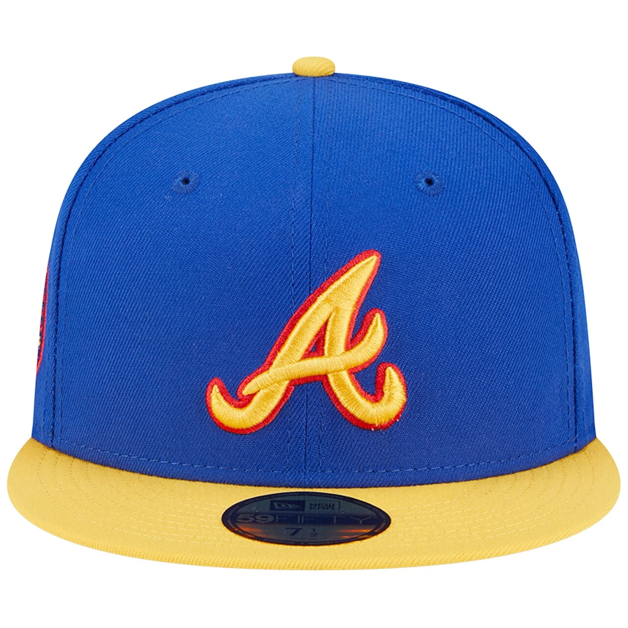Men's Atlanta Braves New Era Royal/Yellow Empire 59FIFTY Fitted Hat - Image 2