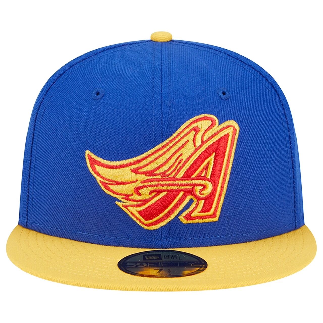 Men's Los Angeles Angels New Era Royal/Yellow Empire 59FIFTY Fitted Hat - Image 2