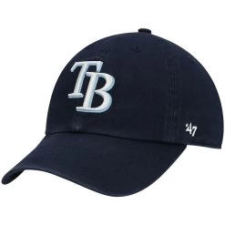 Youth Tampa Bay Rays '47 Navy Team Logo Clean Up Adjustable Hat