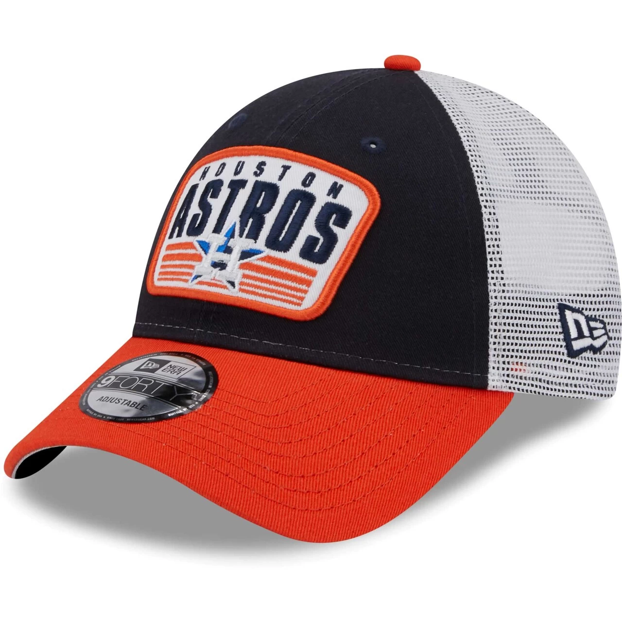 Youth Houston Astros New Era Navy Patch Trucker 9FORTY Snapback Hat