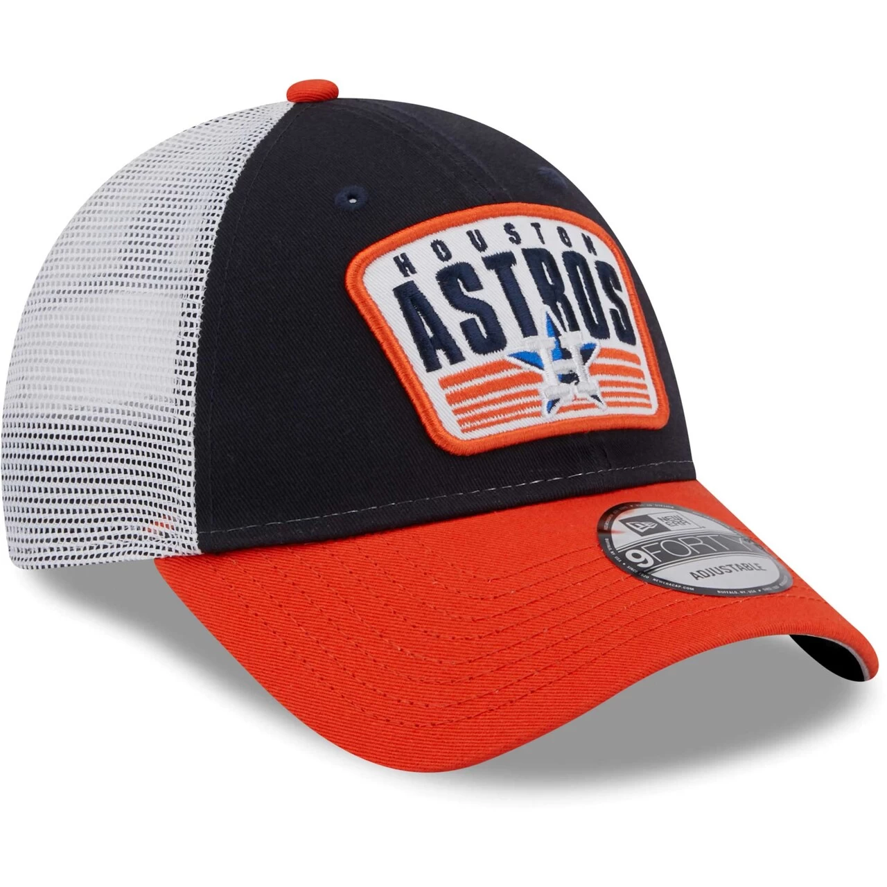 Youth Houston Astros New Era Navy Patch Trucker 9FORTY Snapback Hat - Image 3