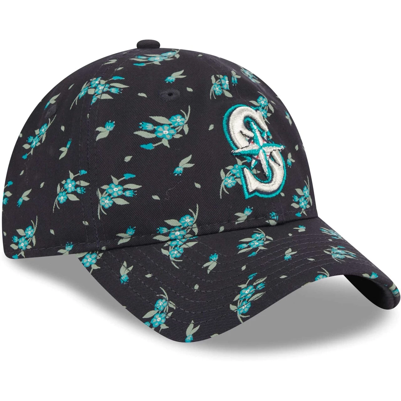 Youth Seattle Mariners New Era Navy Bloom 9TWENTY Adjustable Hat - Image 3